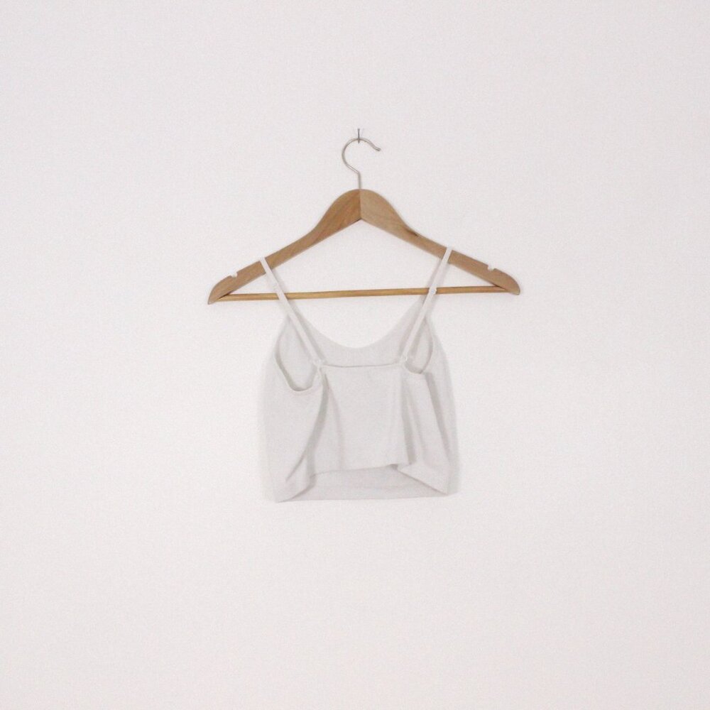 Bozzolo White Ribbed Cropped Top - Picture 8 of 8
